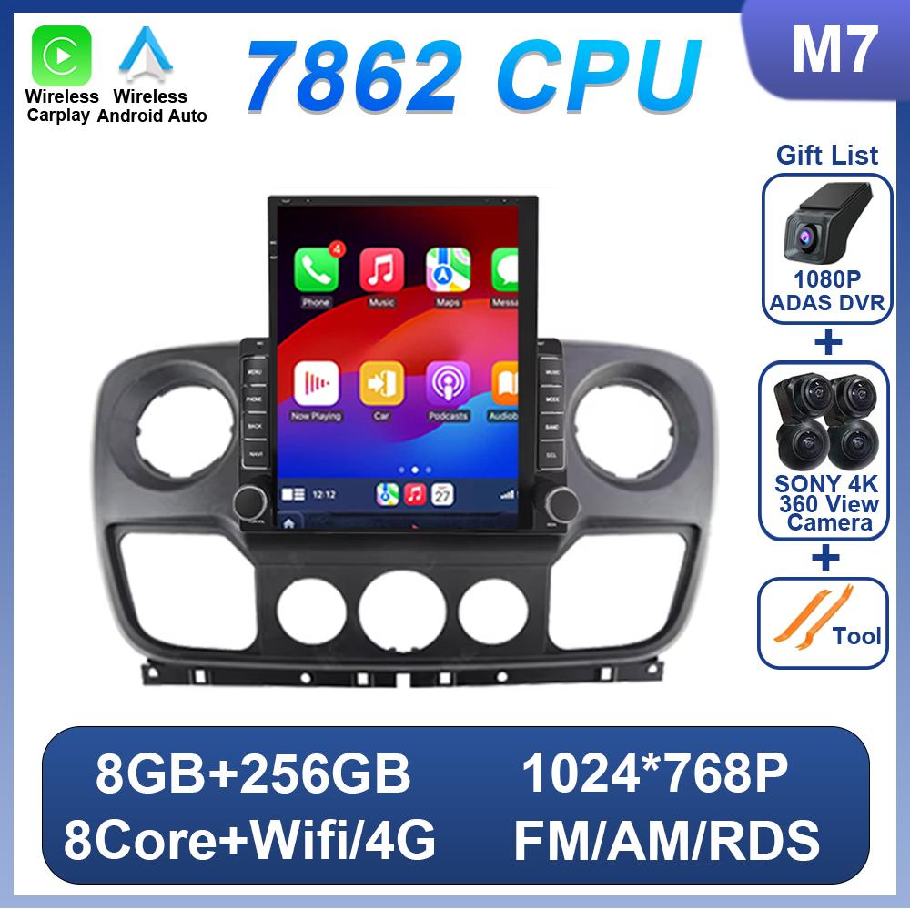 9.7 Inch For Renault Master Nissan NV400 Opel Movano 2010 2021 For Tesla Style Car Radio Video Audio Multiemedia Player No 2din