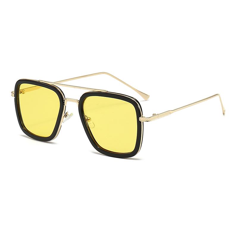Stylish Men's Square Frame Sunglasses Inspired by Iron Man and Spider-Man - Trendy European and American Design, Large Frame