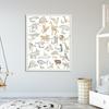 Alphabet mit Tieren Druck ABC Kinderzimmer Wandkunst Leinwandgemälde Babygeschenke Lehrposter Kinderzimmer Wandbild Heimdeko