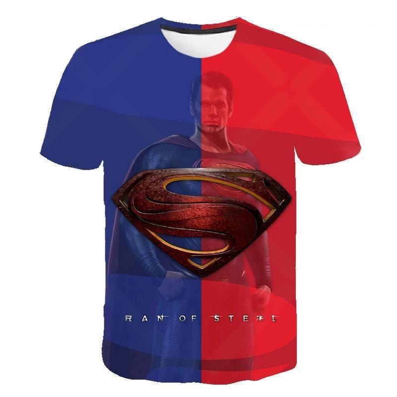 Summer New SuperHero Superman Children's 3d Printed T-Shirt Children's Summer Fashion Short Sleeved T-Shirt Tops