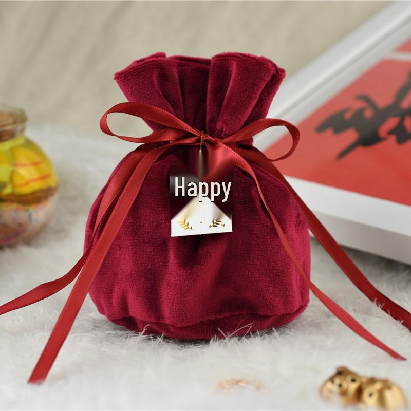 Velvet Wedding Candy Gift Bags for Engagement Favors 13x15 cm