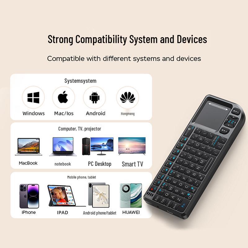 Bluetooth Wireless Dual-Mode Mini Keyboard with 2.4G Connectivity and Laser Light for Mobile Phones and Tablets