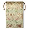 [Hotokudo] Large Size Special Brocade Drawstring Pouch with Floral Arabesque Pattern (A Beautiful Drawstring Pouch for Storing Buddhist Items Such As