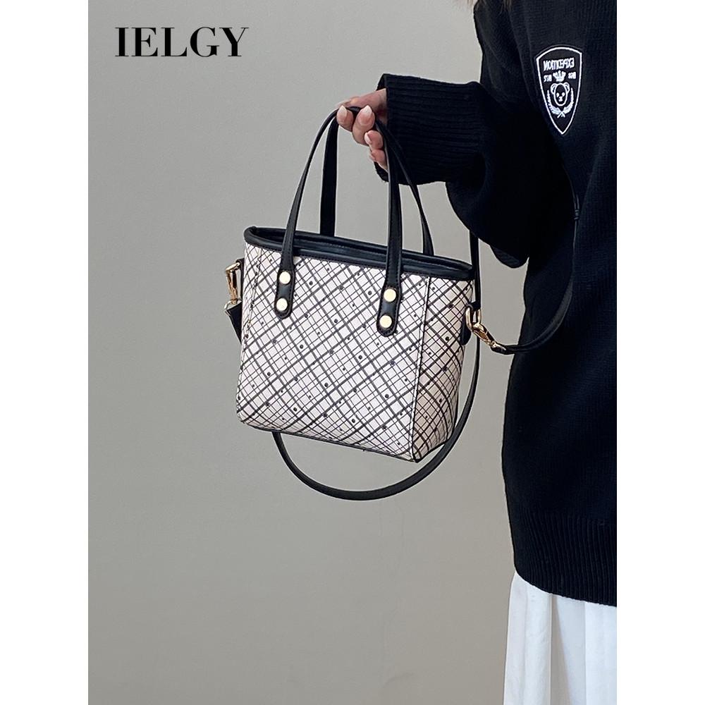 IELGY Female Bag Vegetable Basket Portable Plaid All-Match One-Shoulder Cross-Body Bag