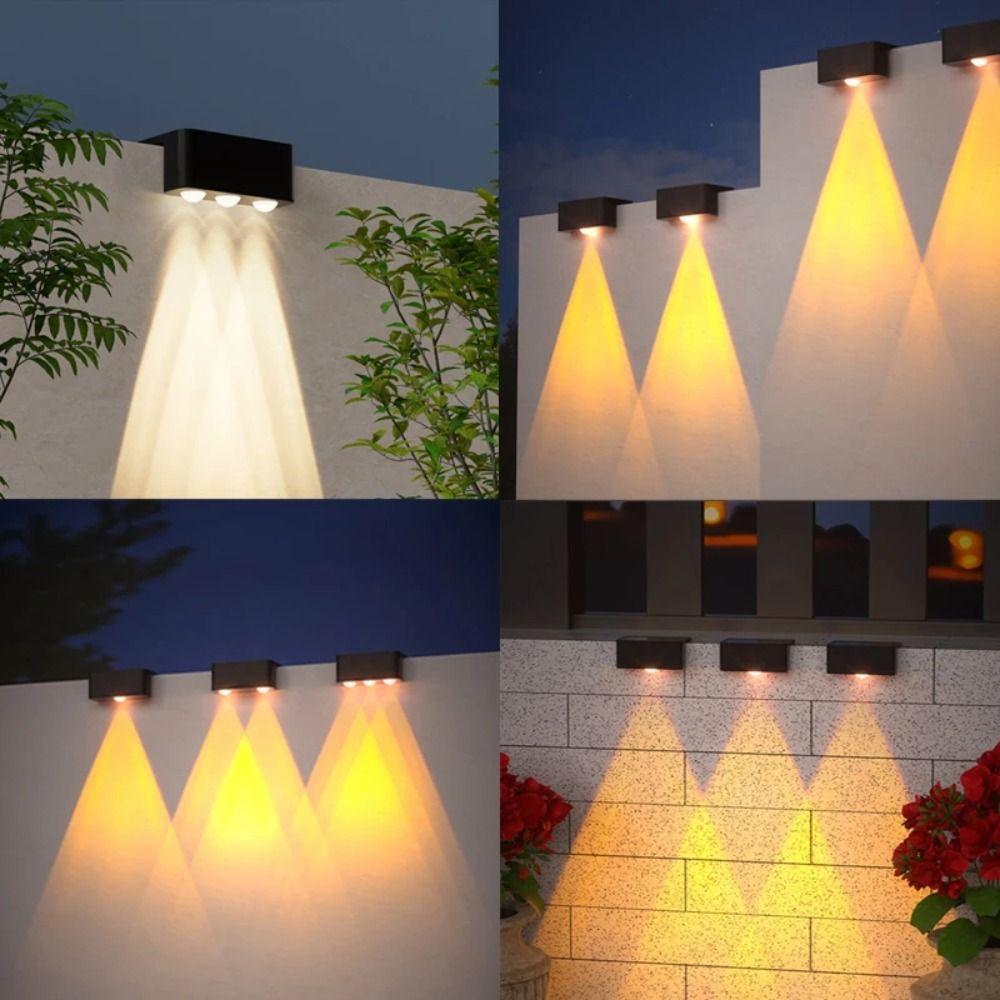 Decorative Solar Garden Lights Waterproof Solar Powered Lamps LED Stairs Wall Lamp Yard