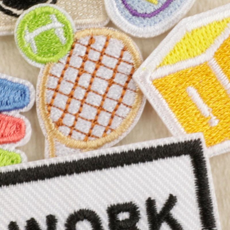 8 Pcs Good Work Embroidered Patches Camera Iron On Patches Repair Patches Tennis Racket Sewing Patches for Clothes Bag