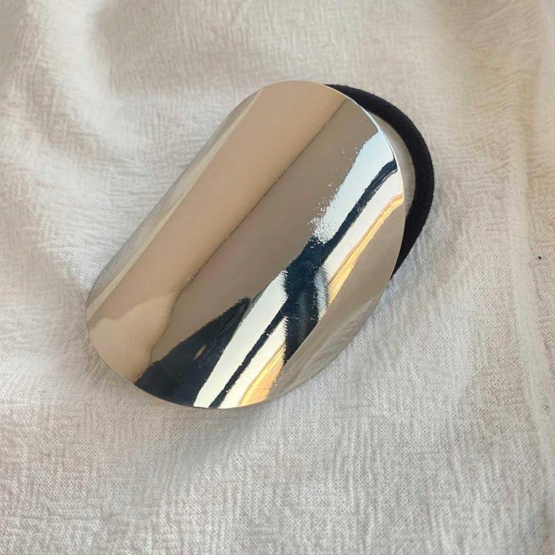 1pc Fashion Simple Women's Hair Accessory Daily Wear Metal Geometric High Ponytail Headband for Girls Rubber Band Hair Rope