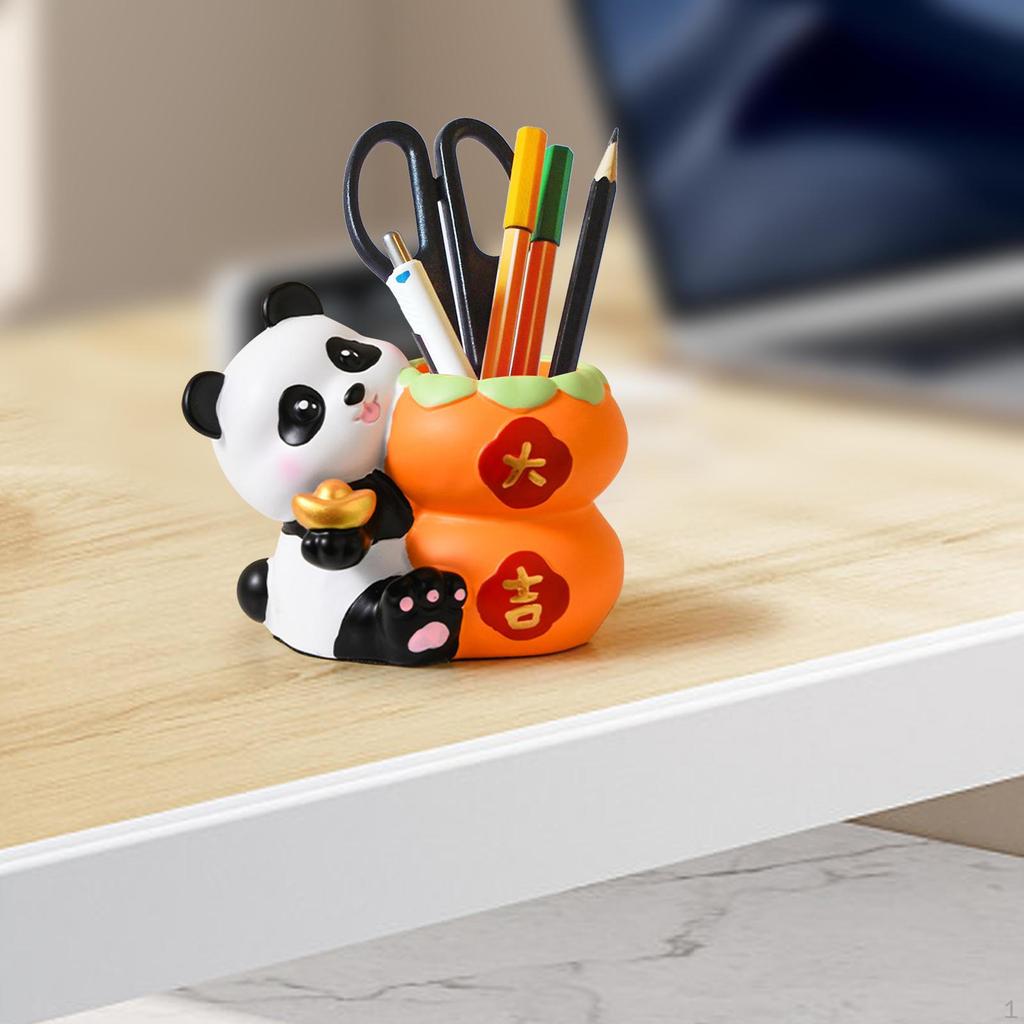 Panda Stifthalter, süßer Cartoon-Stiftehalter, Heimdekoration, Skulptur, Geschenk, Schreibtisch-Organizer, Bleistift