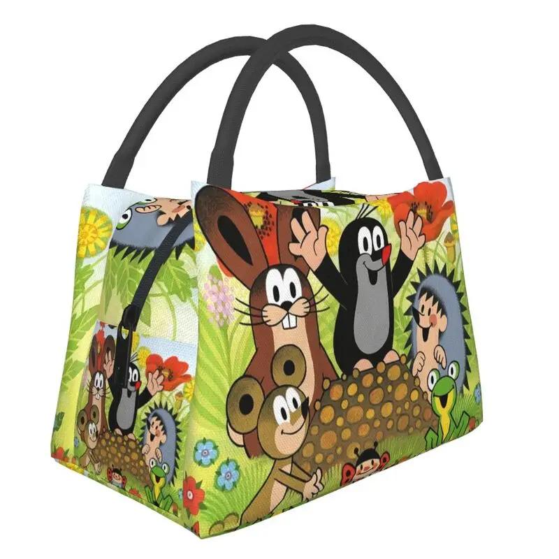 

Сумка для ланча Kawaii Mole для женщин, портативная сумка-холодильник Krtek Little Maulwurf, термоизолированная коробка для бенто, сумки для пикника и путешествий 28x17x16CM серебряный