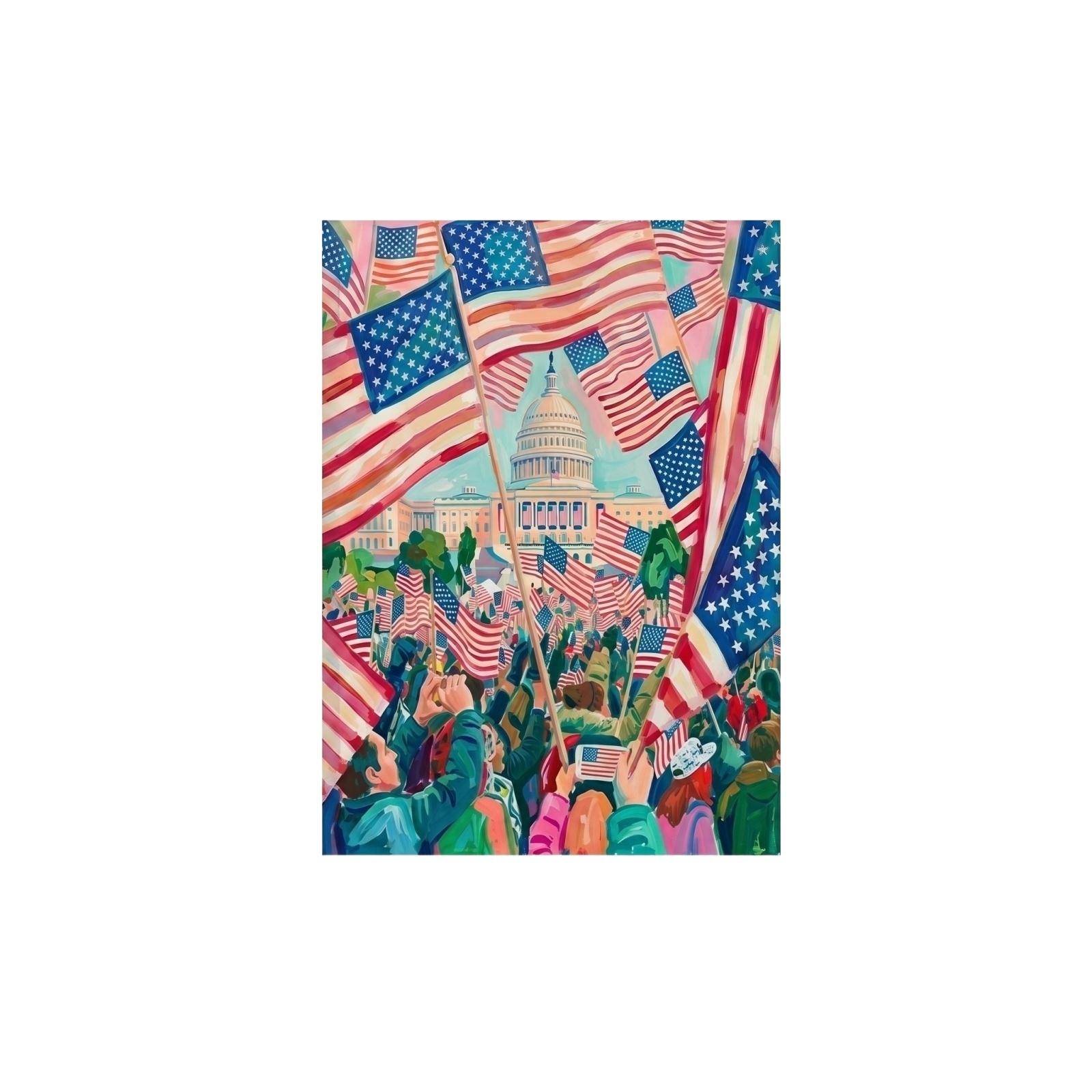 

20*25CM Independence Day Mural, Rural Mural For Independence Day Decoration, Frameless Canvas. One Size