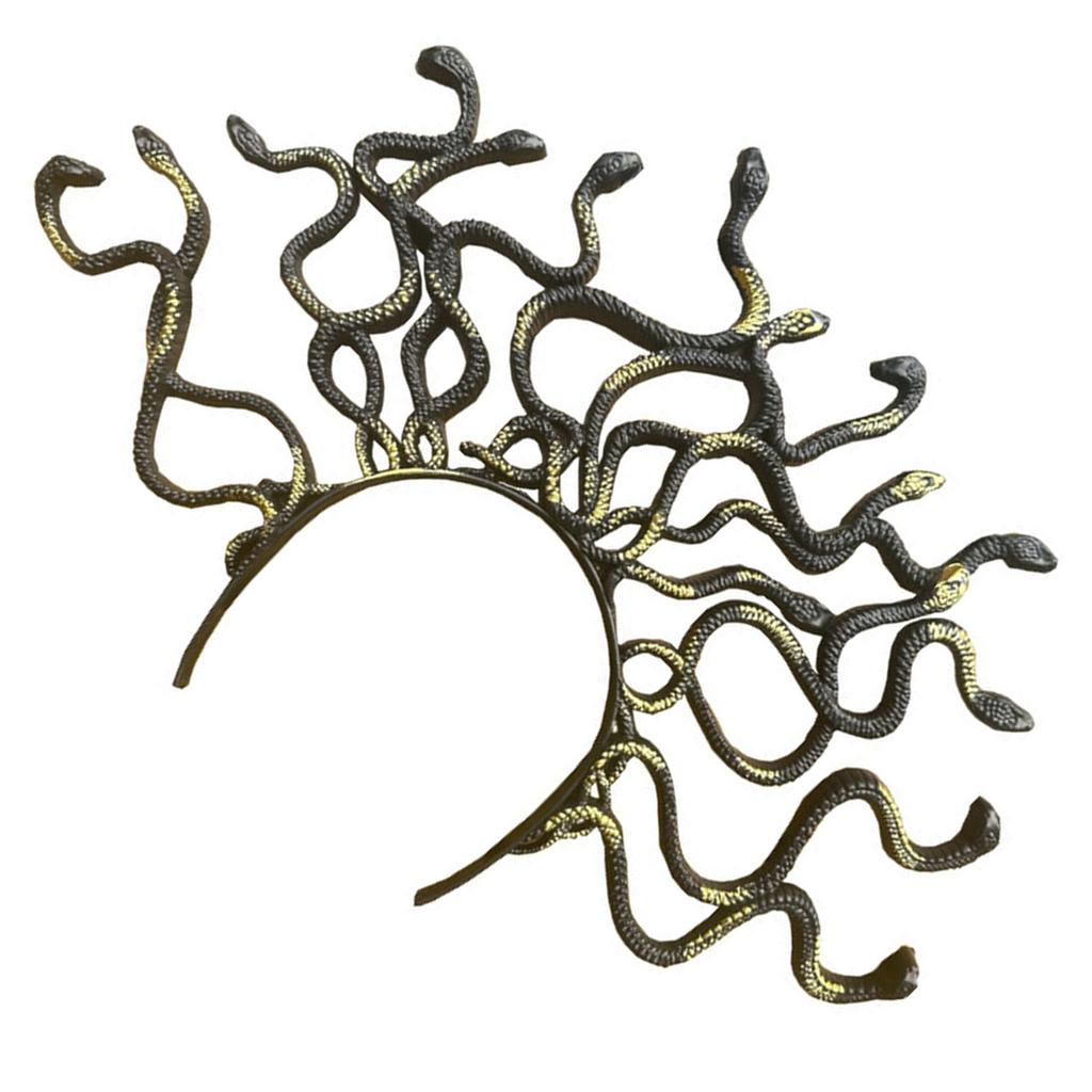 Medusa Halloween Photo Booth Props Metallic Snake Headbands Party Headpiece Crown Headbands for Music Festivals
