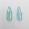 Natural Aqua Chalcedony Pear Cabochon Loose Gemstone Lot 2 Pcs 9*24 MM 12 CT For Jewelry Making