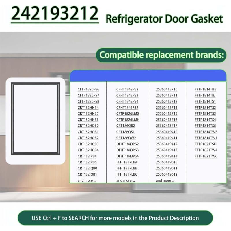 Reliable Refrigerator Freezer Door Seal 28.34 Inches Wide Strong Rubber Material Easy Installation