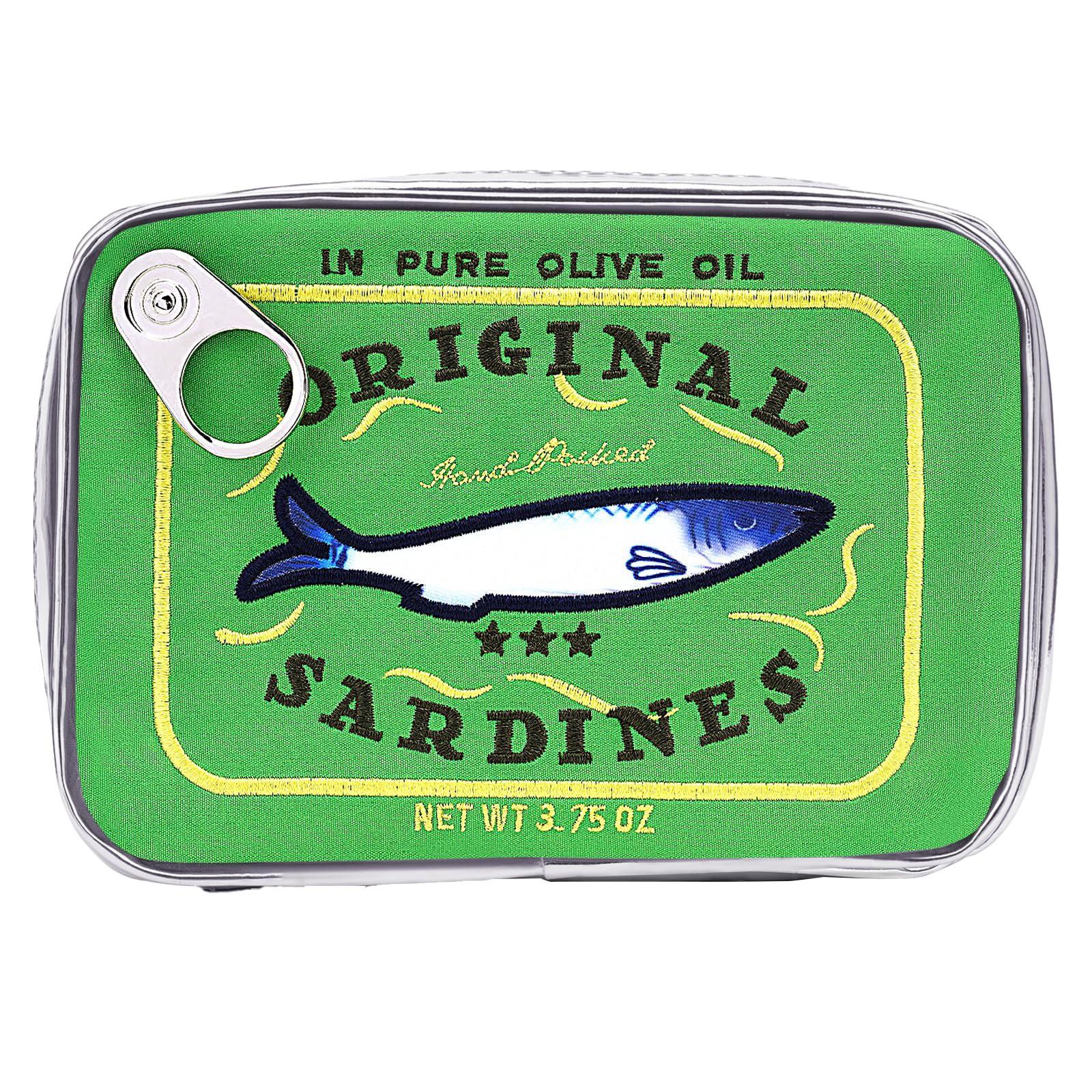 

Симпатичная сумка для хранения консервных банок из-под сардин большой емкости, интересная и персонализированная ручная косметичка One Size зелёный