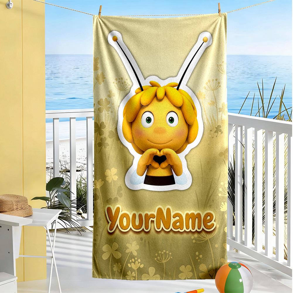 Biene Maja Customize Your Name Beach Towel Quick-Dry Soft Microfiber Portable for SwimmingBeachCamping Travel Beach AccessoriesGym