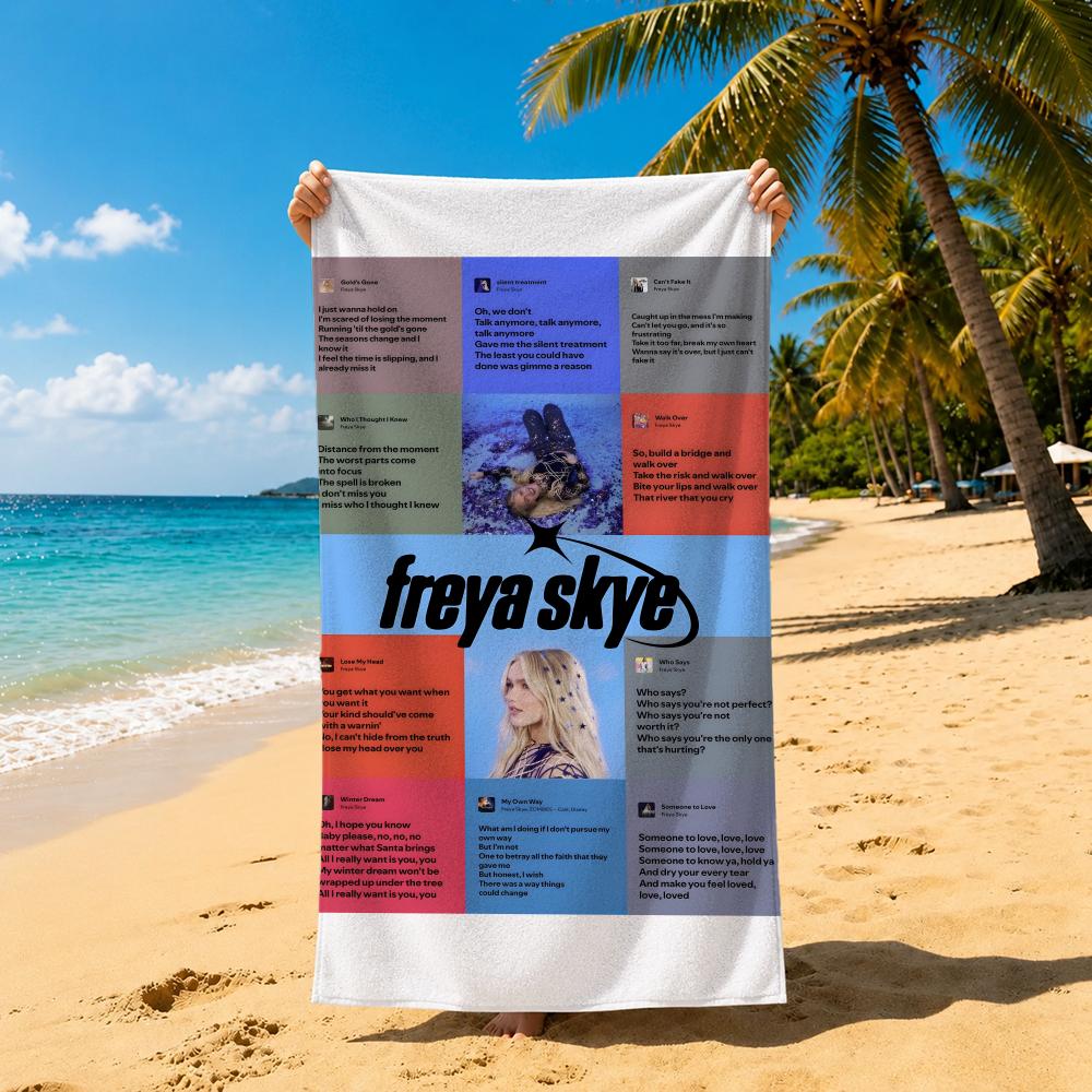 Singer F-Freya Skye Towel Towel Soft Pool Gift For Travel Gym Shower Cool Camping Quick Dry Sports Large Beach Towel