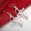 High Quality Charm 925 Sterling Silver Noble Crystal Cross Drop Earrings for Woman Fashion Wedding Party Jewelry Christmas Gifts