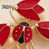 Long-lasting Flower Brooch Enamel Tulip Ladybug for Women, Oil-Dripping Ladybird Oxidation Resistant Lapel Pin, Sweater Cardigan Coat Suit Scarf