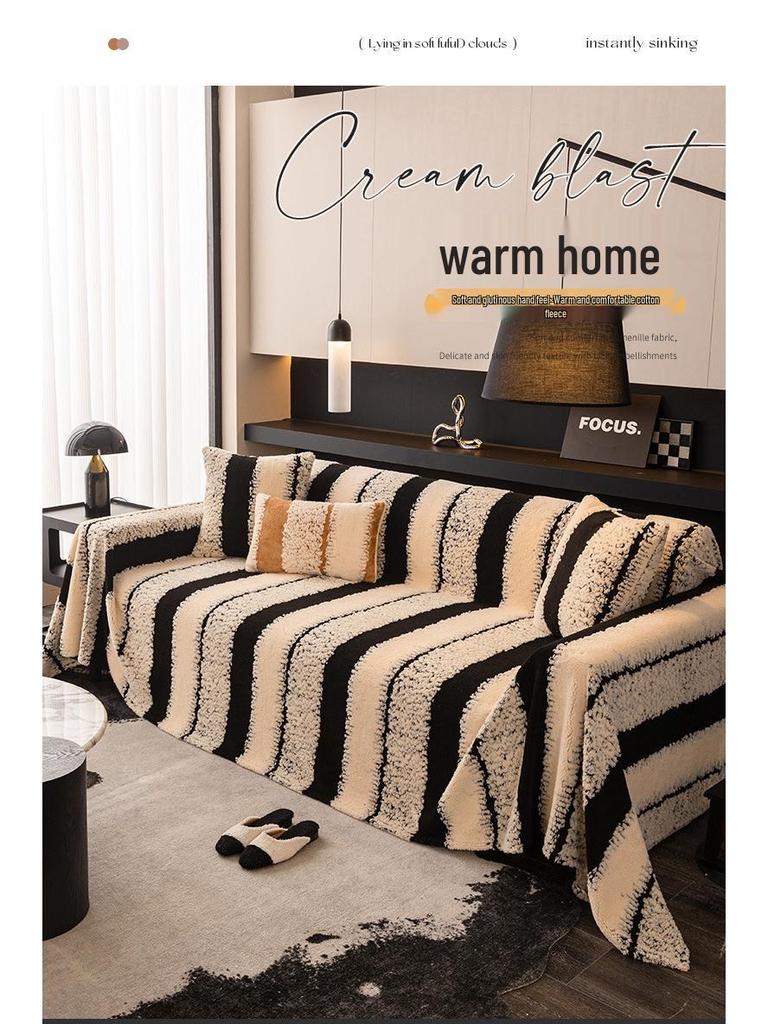 2025 Plush Velvet Sofa Cover – Whole Piece, Non-Slip, Full Wrap Cushion Blanket for Autumn/Winter