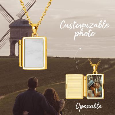 MaiLun Photo Album Pendant Necklace Personalized Photo Jewelry Gift for Valentine's Day