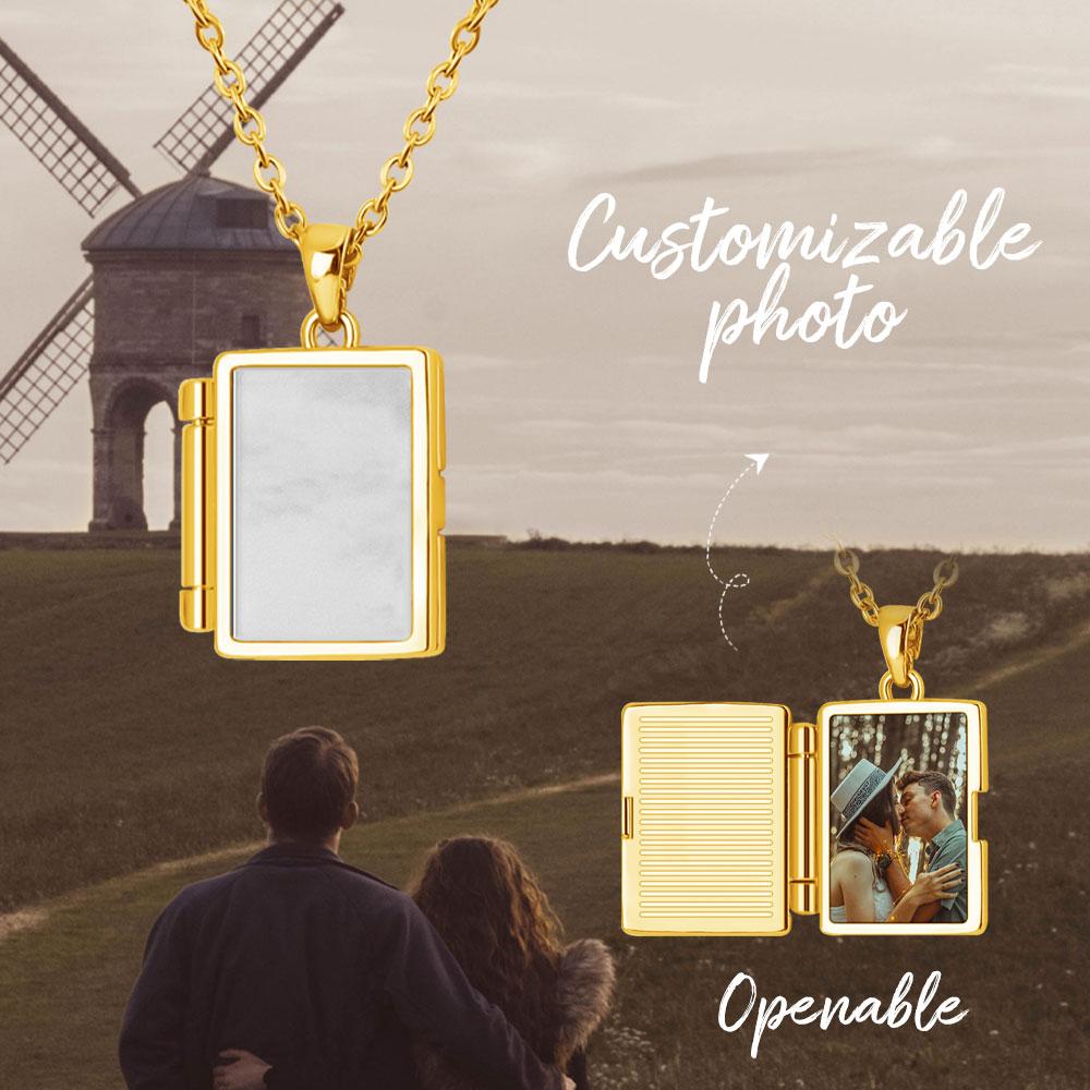 MaiLun Photo Album Pendant Necklace Personalized Photo Jewelry Gift for Valentine's Day