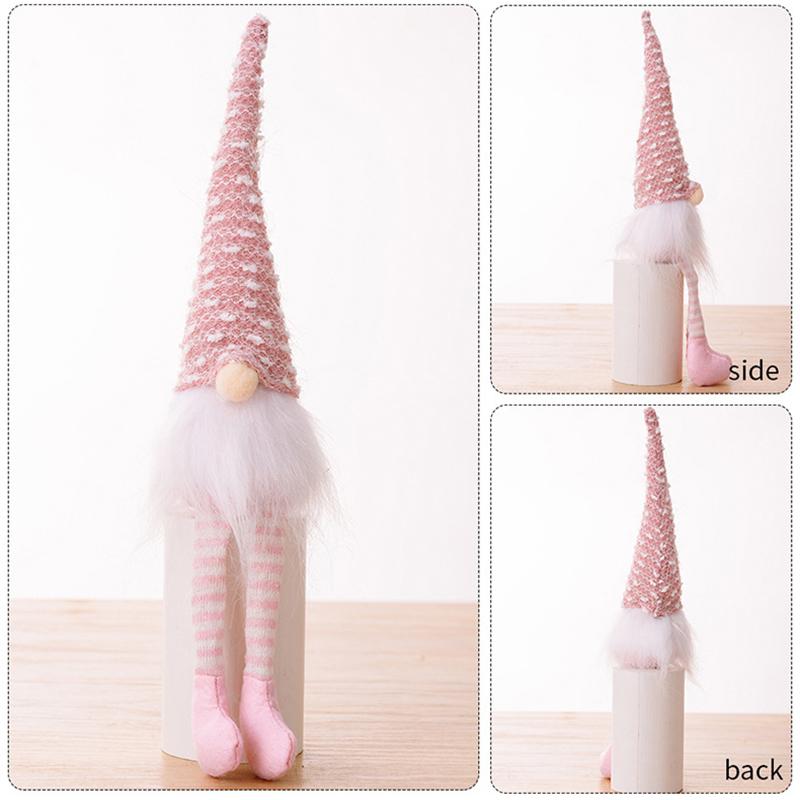 Christmas Decorations Striped Knitted Hat Rudolph Reindeer Hanging Legs Faceless Doll Dwarf Figurine for Home Holiday Decor