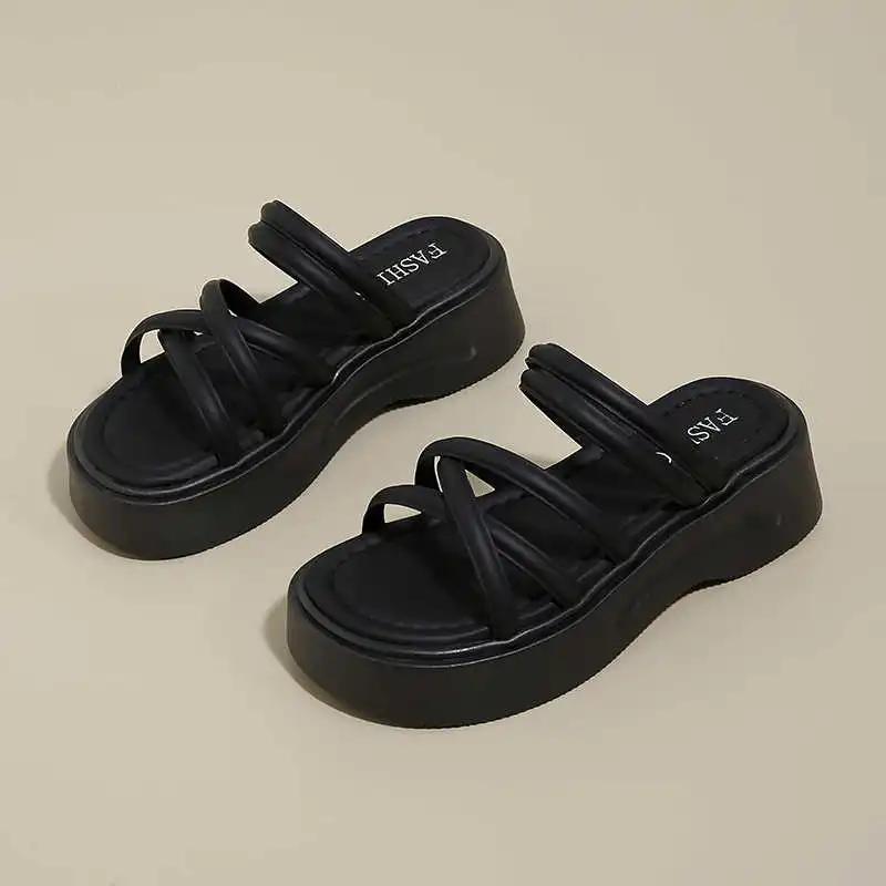Fashion Open From The Back Drawstring Summer House Slippers Sports Sandals Woman Shoes Flip Flop Womens Sneakers Luxury Brand