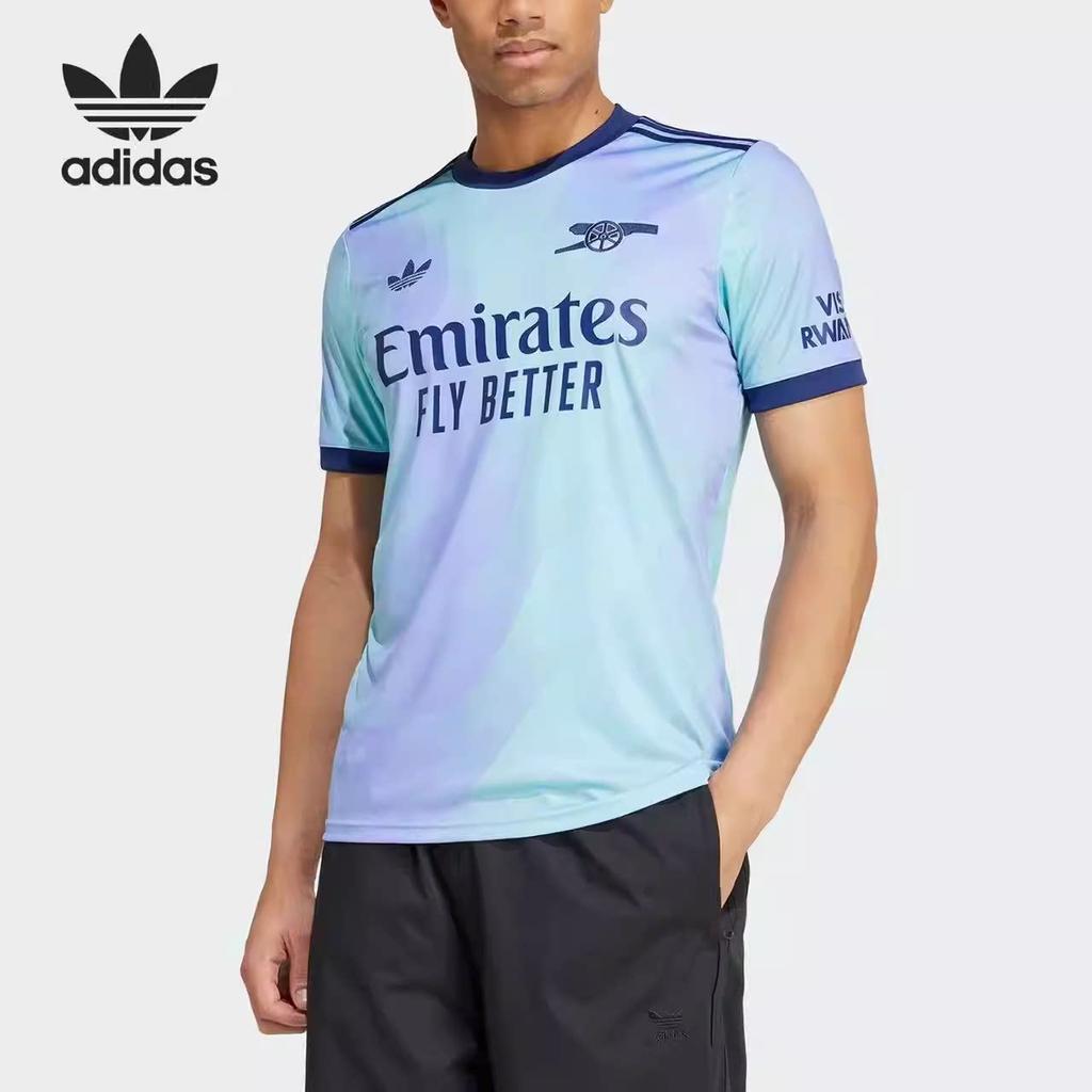 Adidas Originals 24/25 Third Jersey ARSENAL Series Round-neck Casual Short-sleeved Retro Football Jersey for Men - Blue