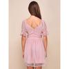 Export Single Lu Home Fairy Mesh Pink and Beautiful Elegance Graceful and Fashionable Short Sleeve Dress Casual Holiday Swing