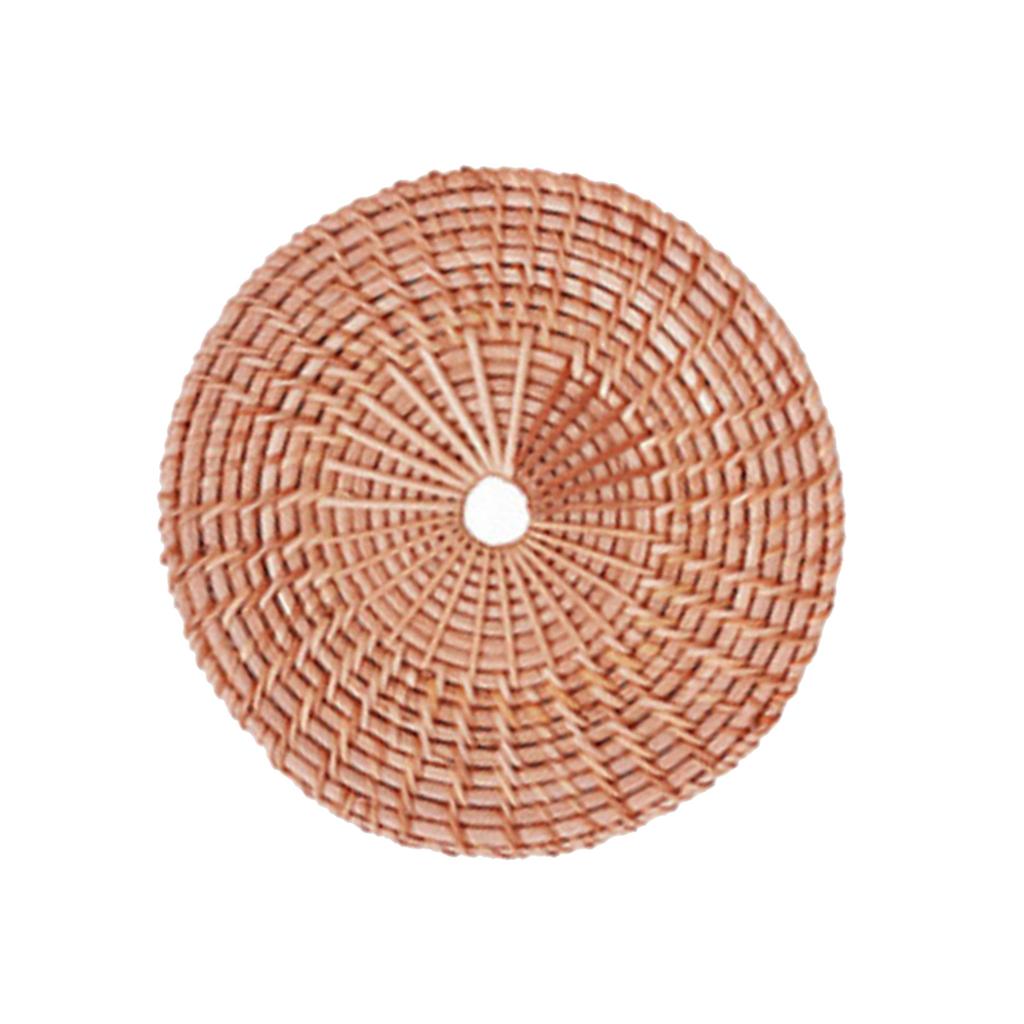 Nordic Styles Handwoven Rattan Flat Wall Basket Elegant Hanging Wall Decors Home Decoration Ornament for Modern Interior