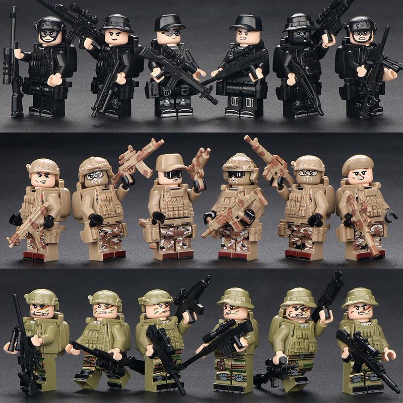 Compatible with Ghost SWAT Miniature Police Military Special Forces Boy Assembled Building Block Small