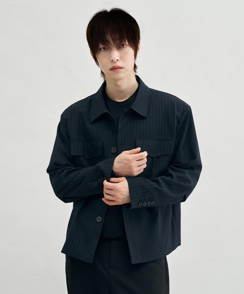 ARRAYED Modular Pocket Stripe Jacket [Gray]