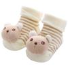 READY STOCK 0-12months Newborn New Cartoon Anti-skid Three-dimensional Doll Baby Socks Striped Dot Cute Children's Socks