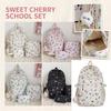 Zaino da Bambina Set da 3 Pezzi con Stampa Floreale Design Carino alla Moda per la Scuola