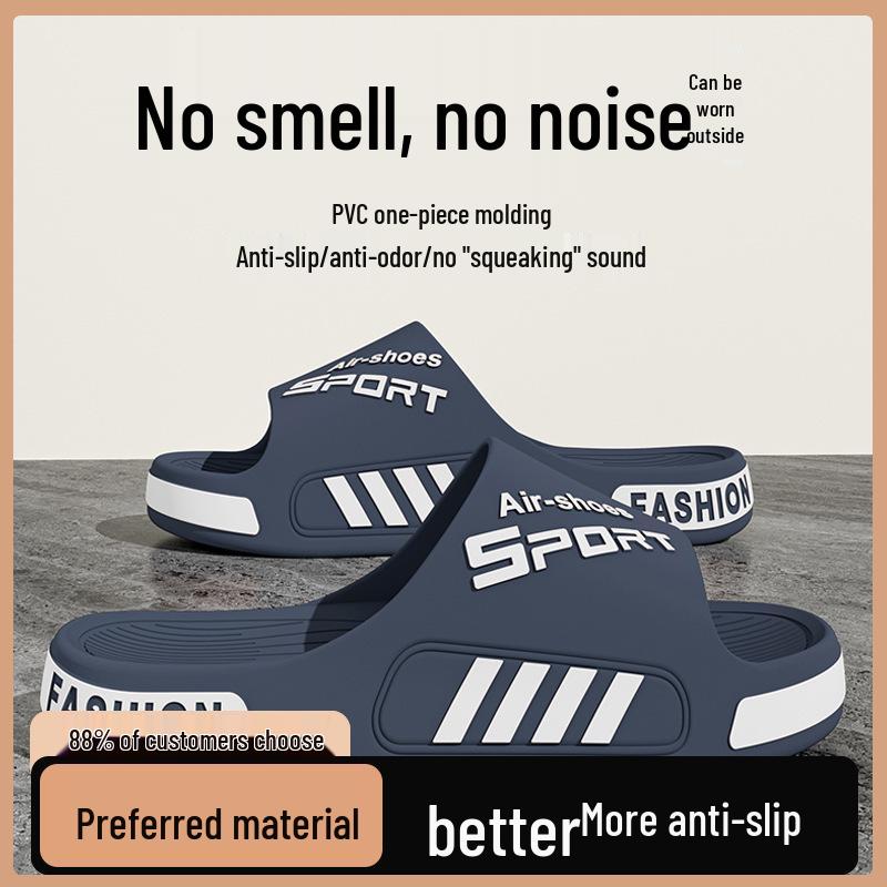 Summer Men's Non-Slip Slippers - Thick Sole Casual Plus Size Sandals for Wide Feet