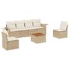 VidaXL Garden Lounge Set with Cushions 7 Pcs, Patio Sofas, Patio Furniture Set, Outdoor Furniture, Beige 3224511