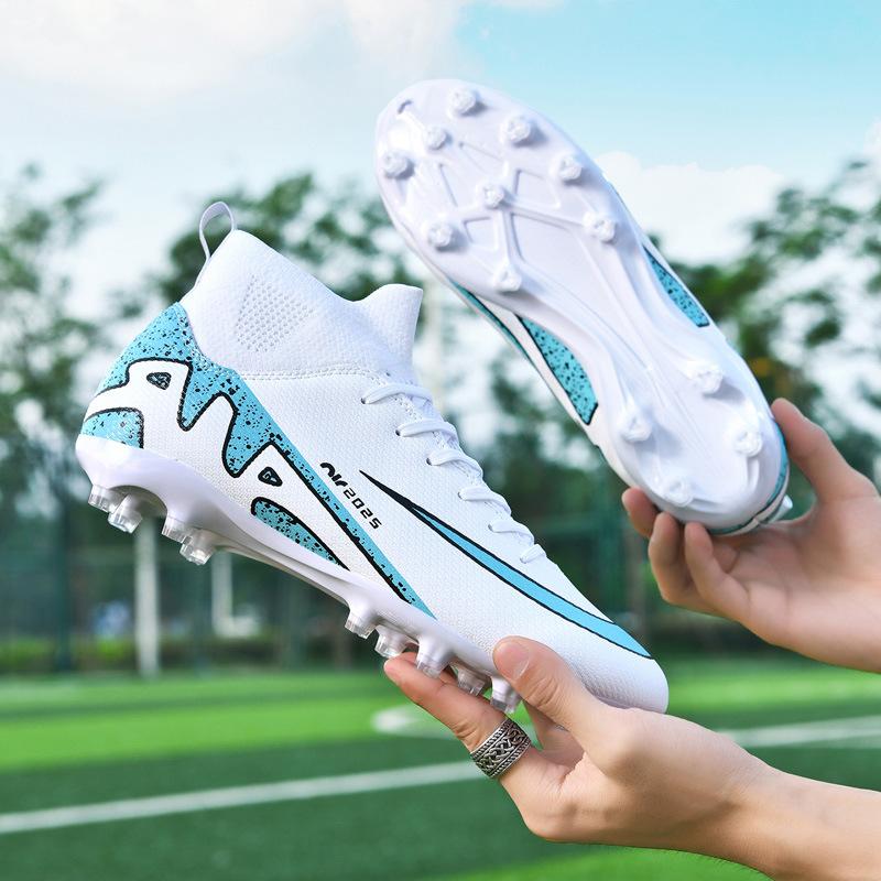 New high-top football shoes Men's and women's broken nails Student long nails Competition training Sports football shoes Non-slip