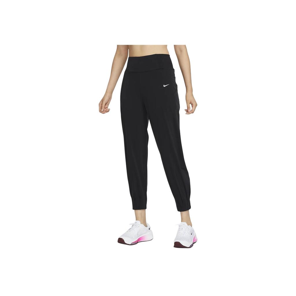 Nike Dri-FIT Breathable Quick-Dry High-Waisted Nine-Point Knitted Sports Pants Women Bottoms Black HQ1580-010