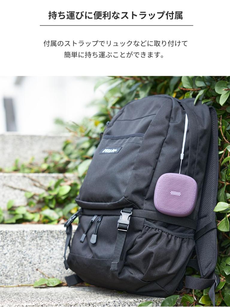 Radius SOUND BUMP: Portable Bluetooth Speaker with microSD Card Support, Wide FM, and IPX5 Waterproofing, SP-S15BTP (Purple)