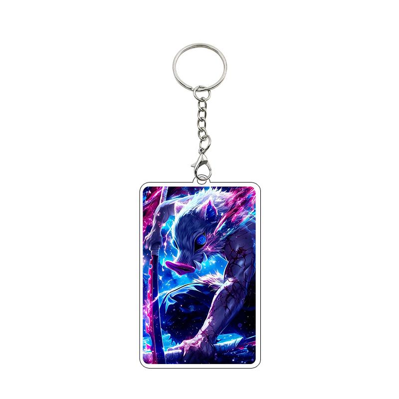Anime 8cm Kamado Tanjiro Nezuko Agatsuma Zenitsu Cartoon Characters Acrylic Keychain Accessories Car Pendant Gifts Toy Wholesale