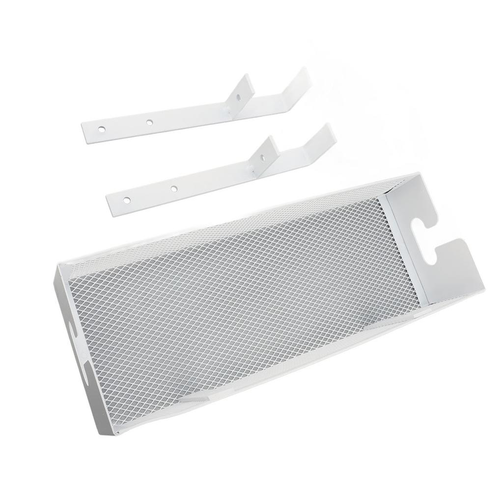 Under Desk Cable Management Tray Mesh Desk Cable Management Box with Clamp Mount Desk Cord Organizer for Office Home White