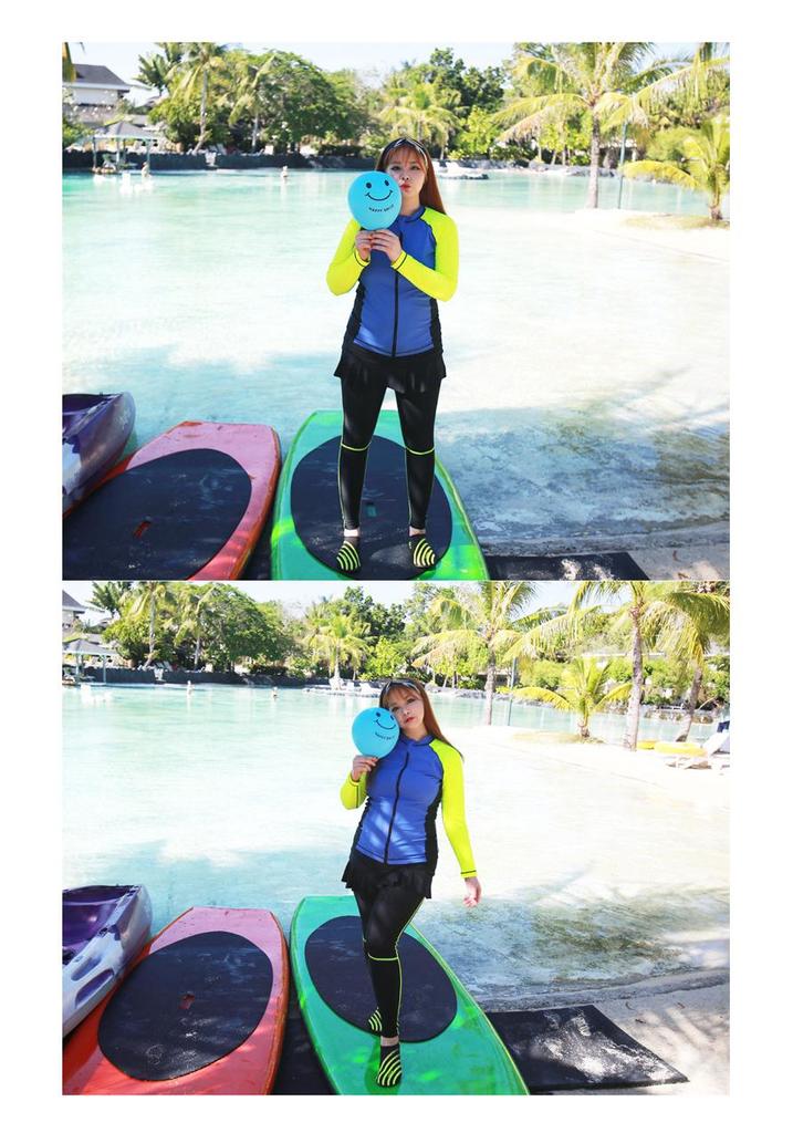 Women's Plus Size Two-Piece Quick Dry Snorkel & Diving Suit with Long Sleeves & Pants