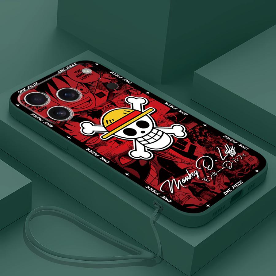 One Piece Red Green Cool Phone Cover Case for Apple iPhone 17 Pro Max 15 Air 13 Mini 7 8 11 XS XR 12 Plus 16