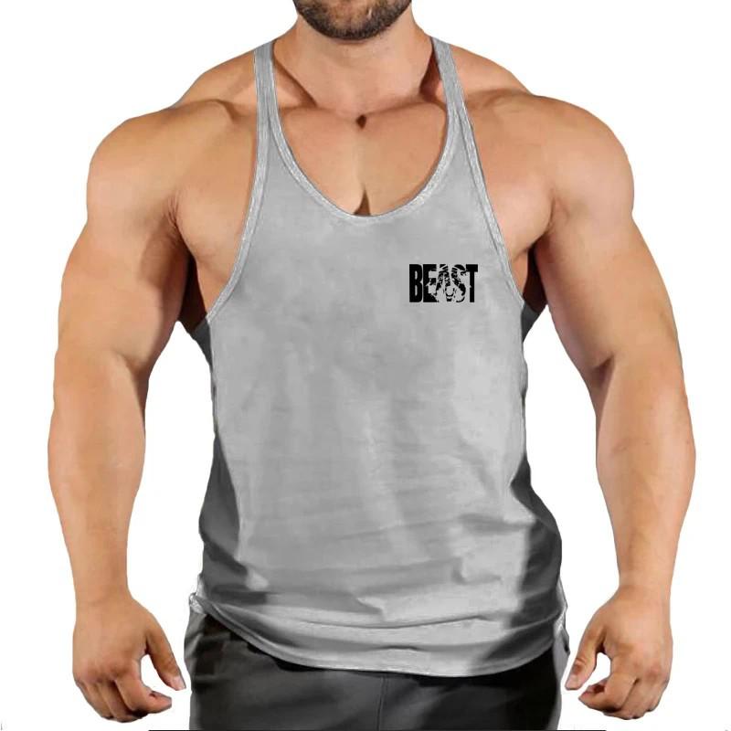 Gilet da Fitness Atletico da Uomo - Traspirante, Spalline Sottili, Cotone, Taglie Forti