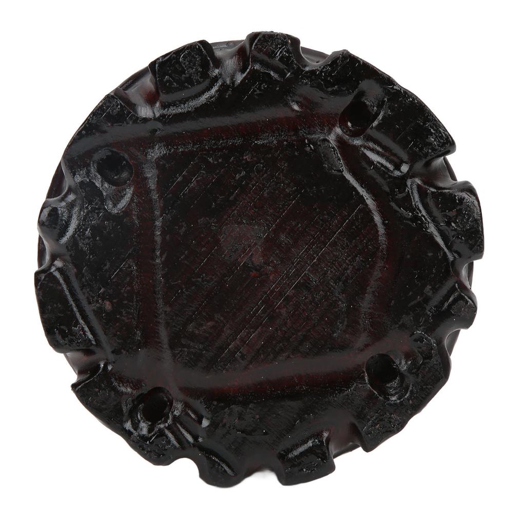 Round Wooden Base Multifunctional Retro Carving Elegant Wooden Display Stand for Home Decoration Gift