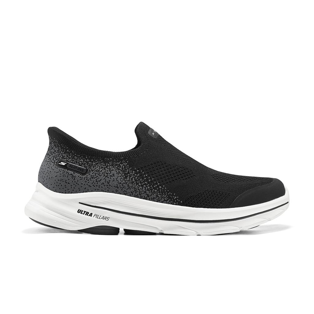 Skechers MEN'S GO WALK Abrasion Resistant Breathable Low Top Casual Shoes Men's Black White