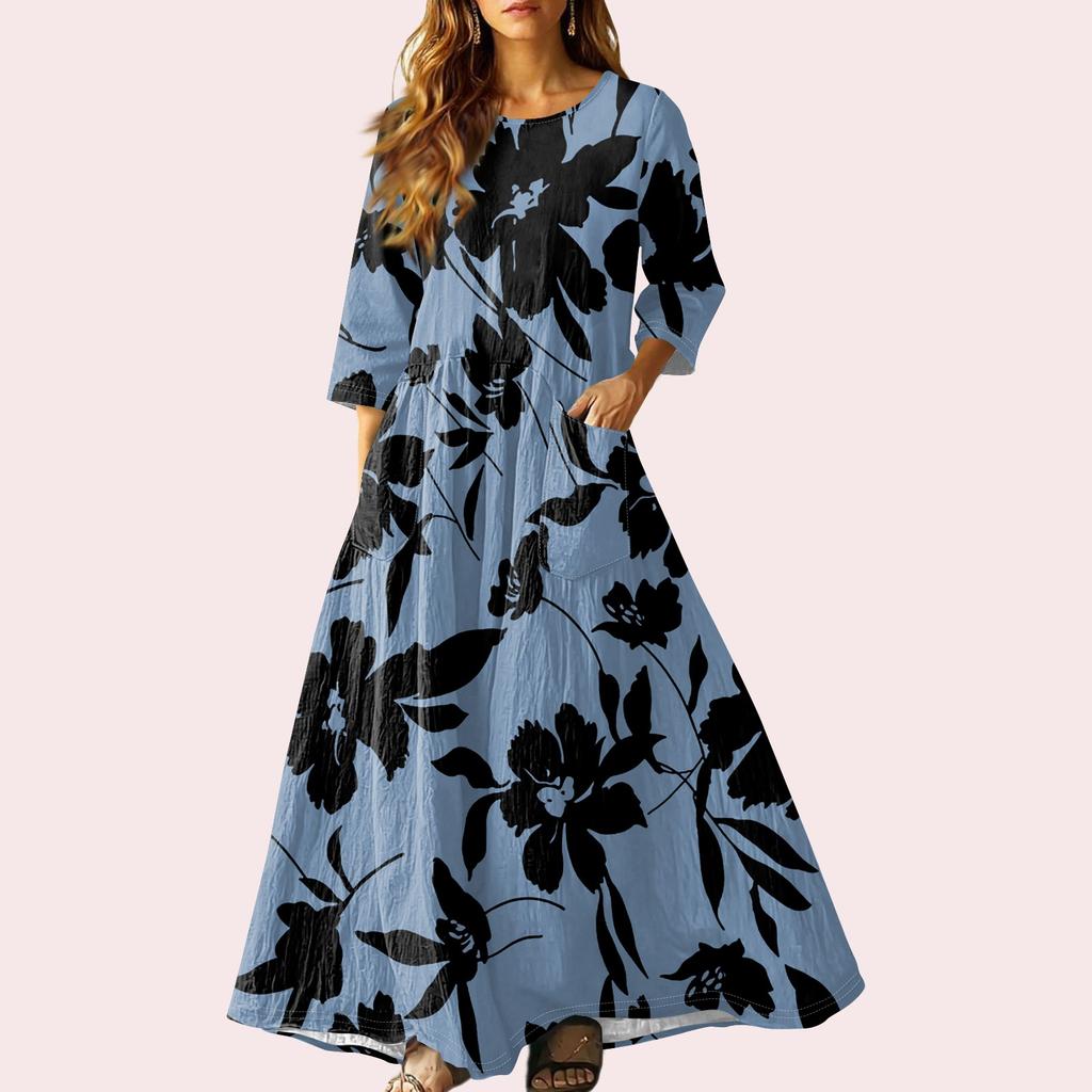 Women's Retro Ethnic Style Ribbon Embroidered Sleeveless Linen V-neck Maxi Dress