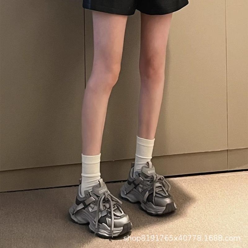 Foreign trade mesh breathable thick-soled dad shoes women's 2025 new versatile popular small height increase casual women's shoes