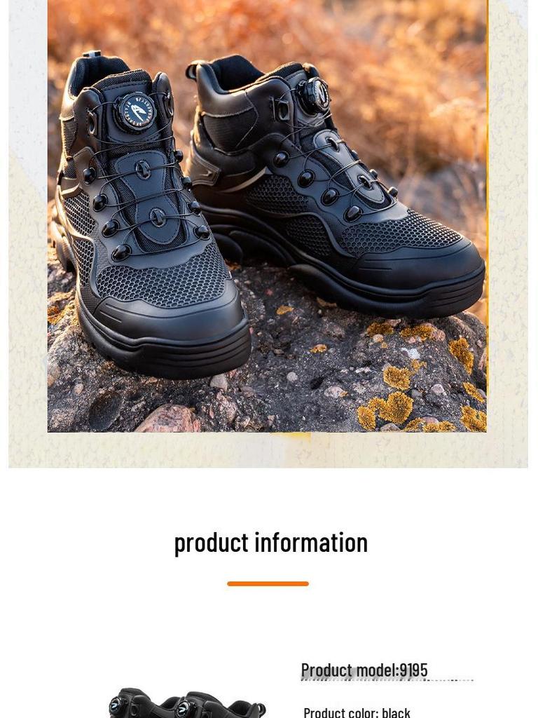 Cross-Border Steel Toe Work Boots: Anti-Smash, Anti-Puncture, High-Top Ankle Support for Men's Comfort and Durability.