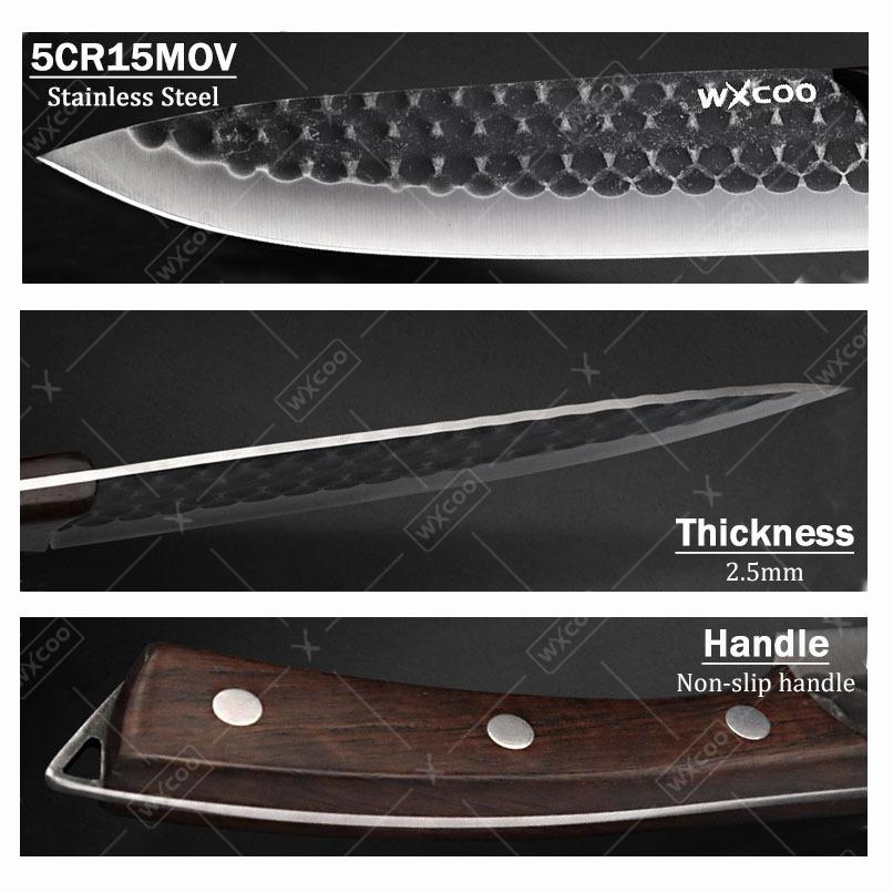 2Pcs Stainless Steel Boning Butcher Chef Knife Set Kitchen Hand Forged Meat Slicing Mini Utility Cooking Cutters Paring Cleavers